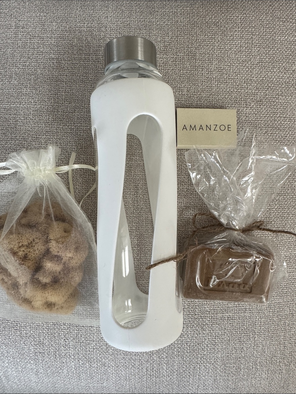 Aman Body Soap & Loofa & Water Bottle